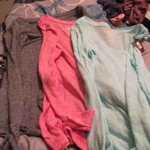 Three long sleeve shirts
